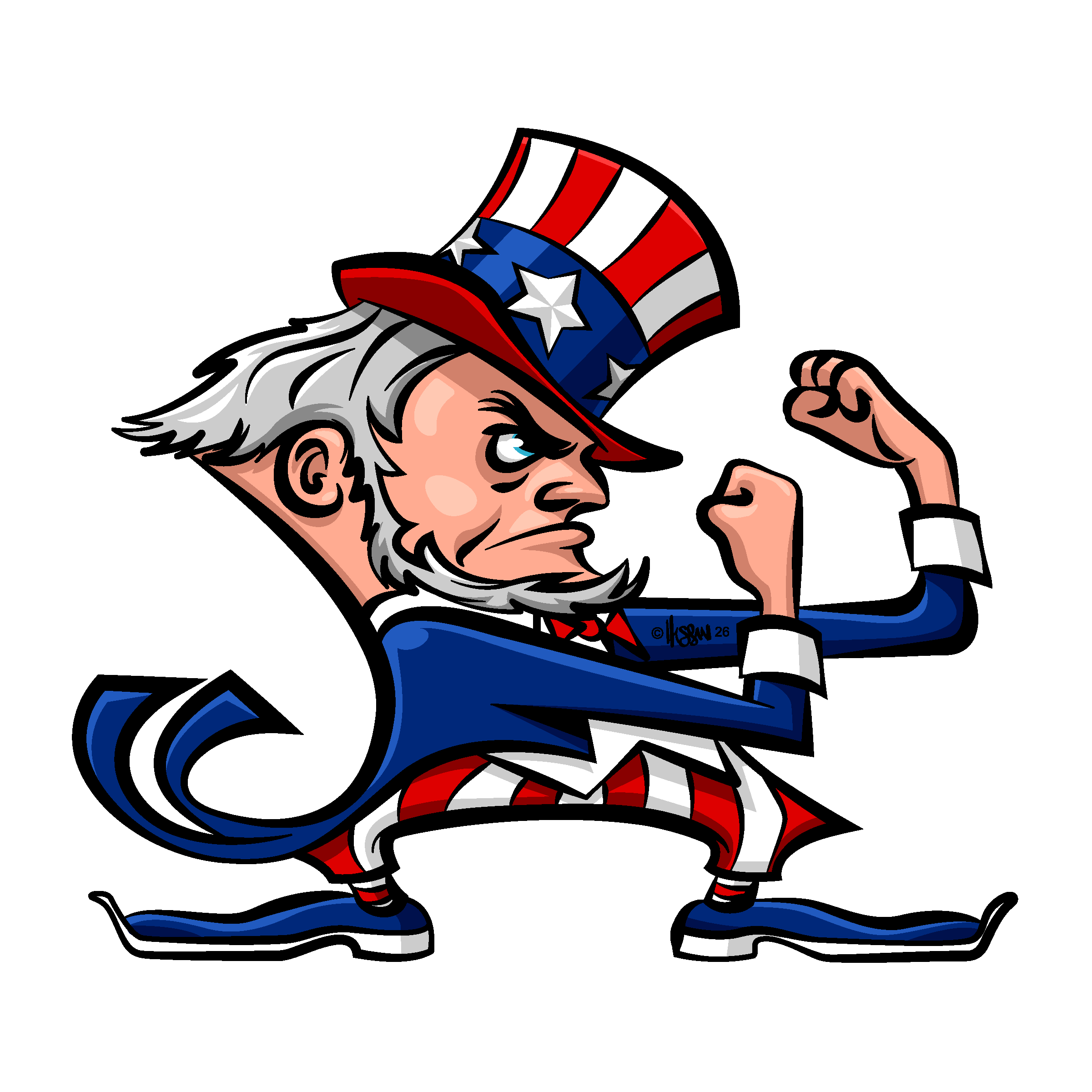 Fighting Uncle Sam Sticker