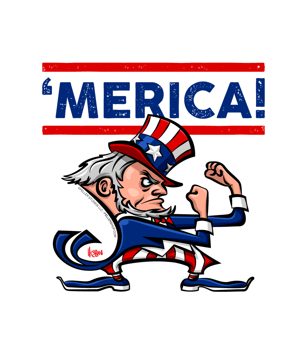 'Merica! Fighting Uncle Sam T-Shirt