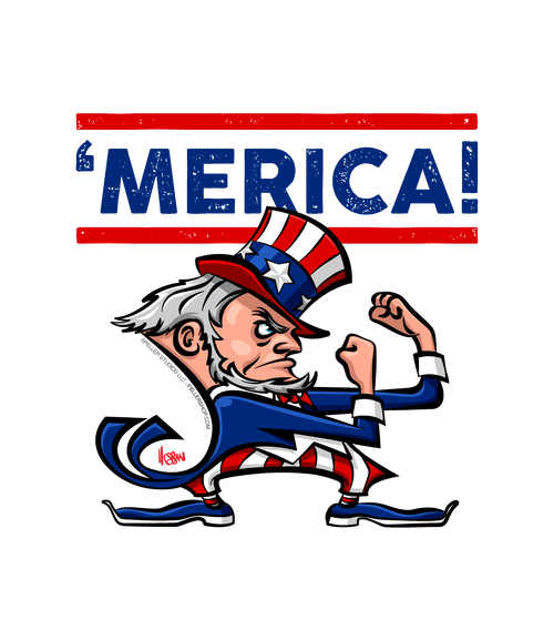 'Merica! Fighting Uncle Sam T-Shirt